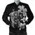 Hibiscus Plumeria Mix Polynesian Turtle Bomber Jacket Gray - AH Black Unisex - Polynesian Pride