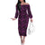 Polynesian Pride Polynesian Tribal Pattern Women Off Shoulder Long Sleeve Dress Women Purple - Polynesian Pride