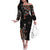 Polynesian Pride Hawaii Women Off Shoulder Long Sleeve Dress Women Black - Polynesian Pride