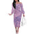 Polynesian Pride Hawaii Flower Pattern Off Shoulder Long Sleeve Dress Pink Color Women Pink - Polynesian Pride