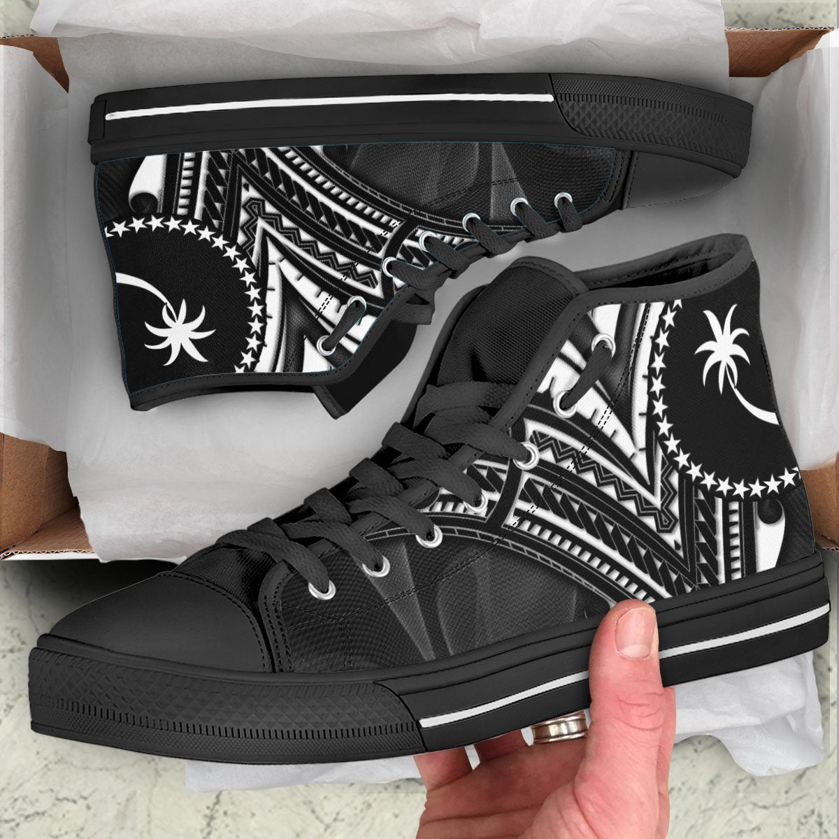 Chuuk State High Top Shoes - Cross Style - Polynesian Pride
