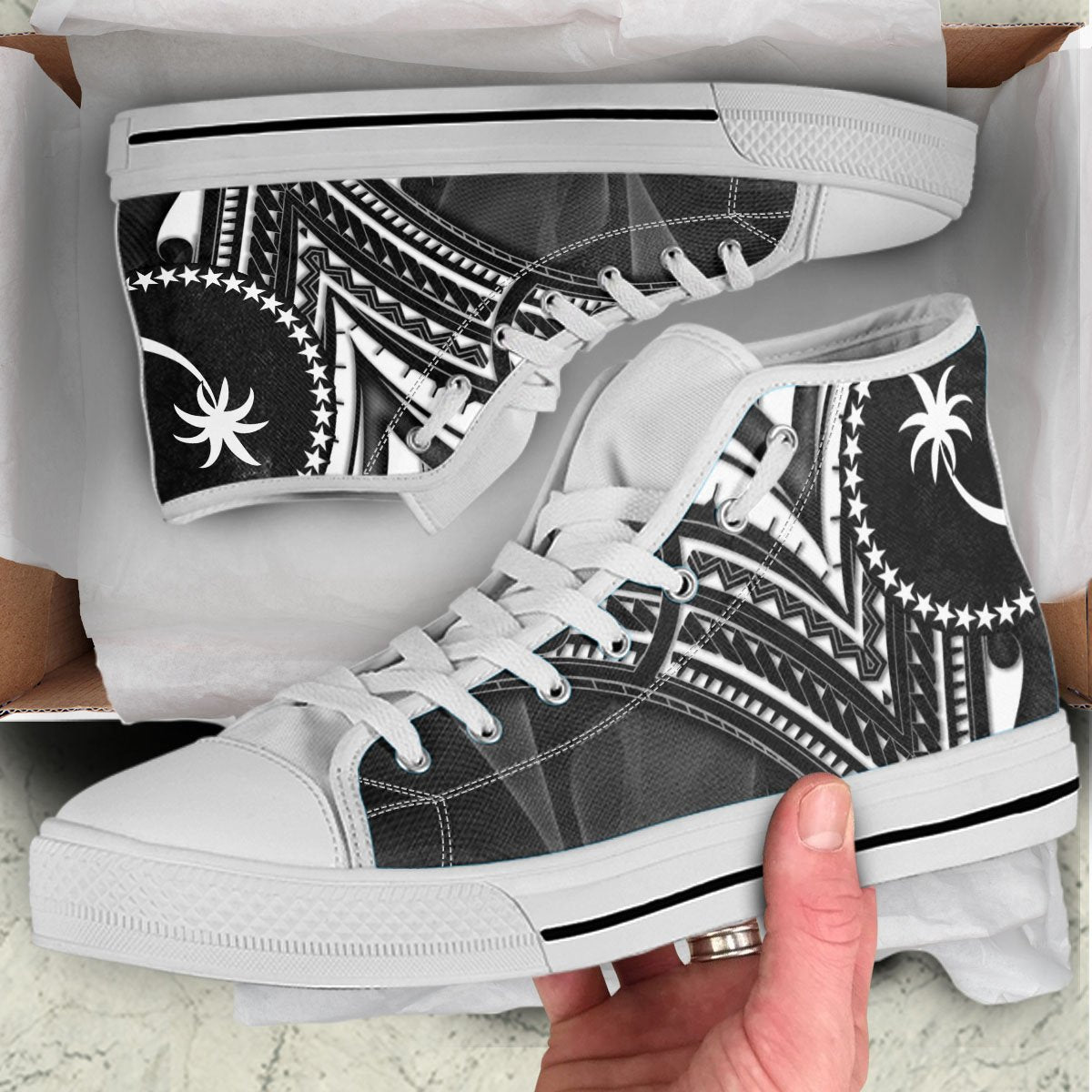 Chuuk State High Top Shoes - Cross Style - Polynesian Pride