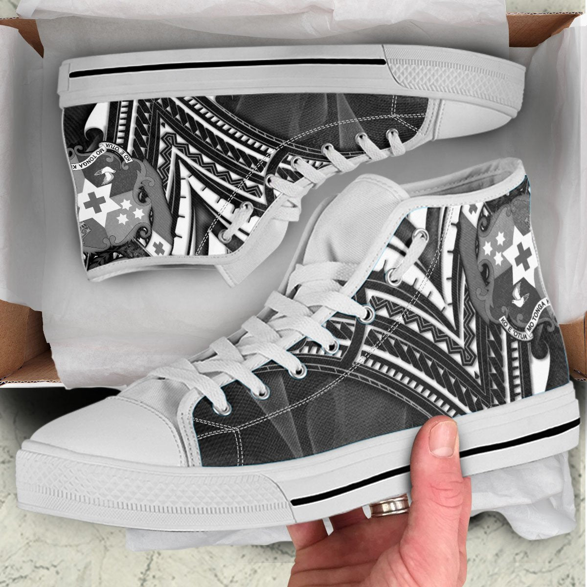 Tonga High Top Shoes - Cross Style - Polynesian Pride