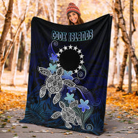 Cook Islands Polynesian Premium Blanket - Blue Turtle Couple - Polynesian Pride