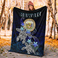 Hawaii Polynesian Premium Blanket - Blue Turtle Couple - Polynesian Pride