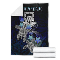 Tuvalu Polynesian Premium Blanket - Blue Turtle Couple - Polynesian Pride
