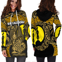 (Custom Personalised)New Caledonia Hoodie Dress Gold Color LT6 - Polynesian Pride