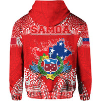 Toa Samoa Polynesian Rugby Hoodie Samoan Flag Red Color LT9 - Polynesian Pride