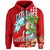 Hawaii Mele Kalikimaka Hoodie Santa Claus Surfing Xmas Time LT9 Zip Hoodie Red - Polynesian Pride