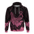 Polynesian Breast Cancer Awareness Hoodie Floral Butterfly LT7 Black - Polynesian Pride