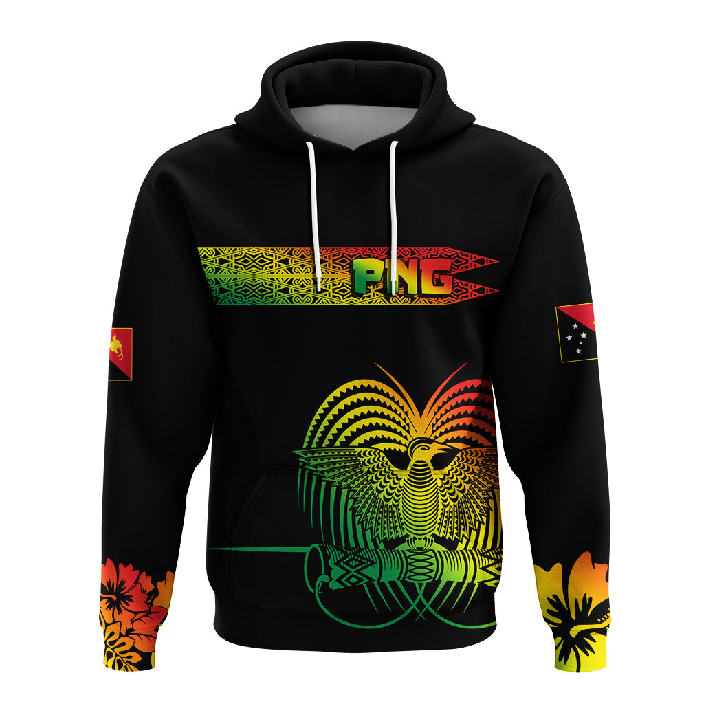 PNG Hibiscus Tribal Pattern Hoodie Motuan Reggae Color LT7 Reggae - Polynesian Pride