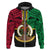 Custom Vanuatu Hoodie Tribal Vanuatu Coat of Arms Flag Style No2 LT9 Zip Hoodie Black - Polynesian Pride