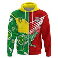 Custom Australia Kangaroos and Mate Maa Tonga Hoodie No2 LT9 Zip Hoodie Red - Polynesian Pride