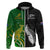 Custom Aotearoa Rugby All Black Combine Australia Wallabies Hoodie Aboriginal Kangaroo and Maori Fern LT9 Zip Hoodie Black - Polynesian Pride