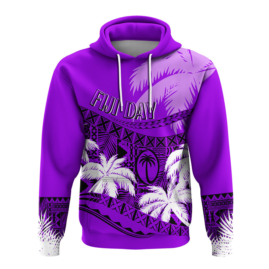 Custom Fiji Day Hoodie Flying Fijians Masi Kesa Style Violet LT7 Violet - Polynesian Pride