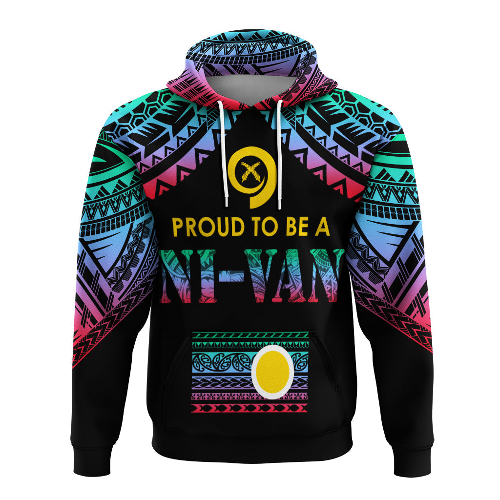 Vanuatu Proud To Be A Ni Van Polynesian Pattern Hoodie Shefa Province LT7 Black - Polynesian Pride