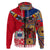 Australia Aboriginal and Samoa Polynesian Hoodie Boomerang LT9 Zip Hoodie Red - Polynesian Pride