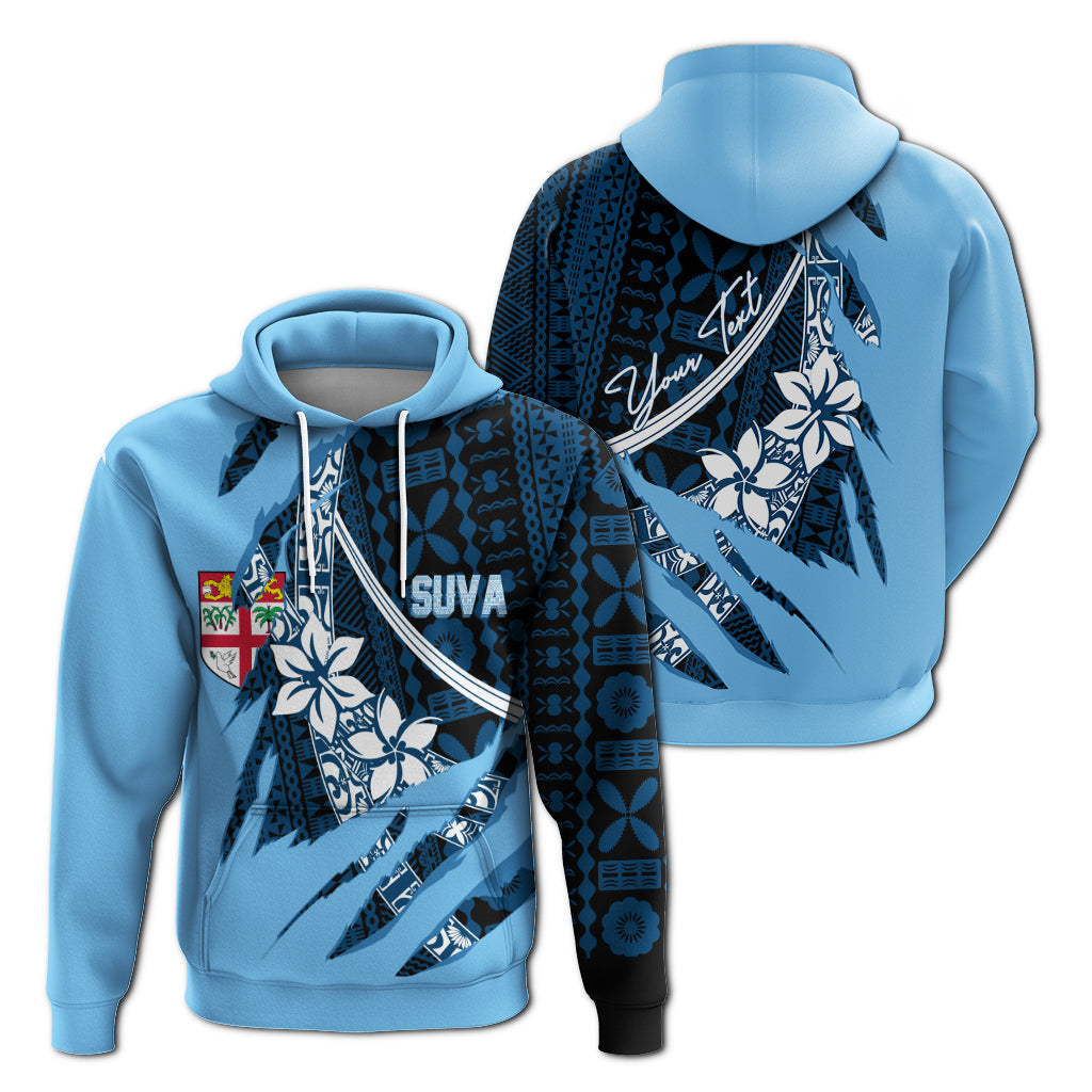 Fiji Suva Masi Pattern Custom Hoodie Claw Style LT7 - Polynesian Pride