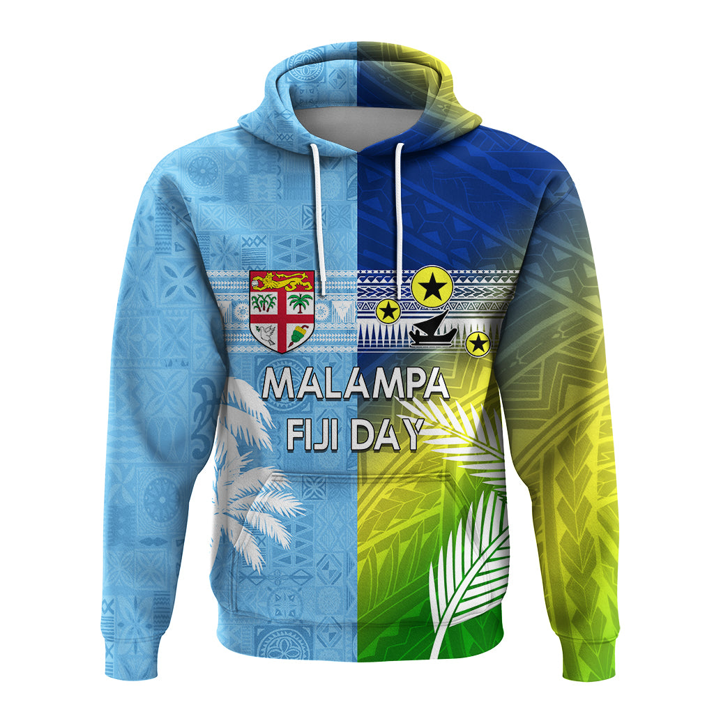 Custom Fiji Malampa Day Hoodie Half Mix Style LT7 Art - Polynesian Pride