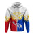 Custom Philippines Hoodie Tribal Mix Style LT7 Zip Hoodie White - Polynesian Pride