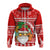 Hawaii Christmas Hoodie Mele Kalikimaka Tropical Santa LT7 Zip Hoodie Red - Polynesian Pride