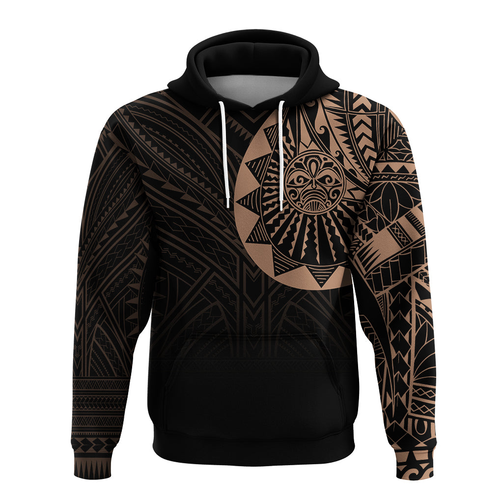 Polynesian Full Sleeve Tattoo Hoodie Blush Color LT7 Unisex Black - Polynesian Pride