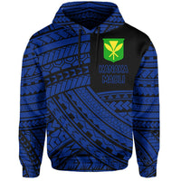 Polynesian Protect Mauna Kea Kanaka Maoli Hawaii Hoodie Blue Quarter Style - Polynesian Pride