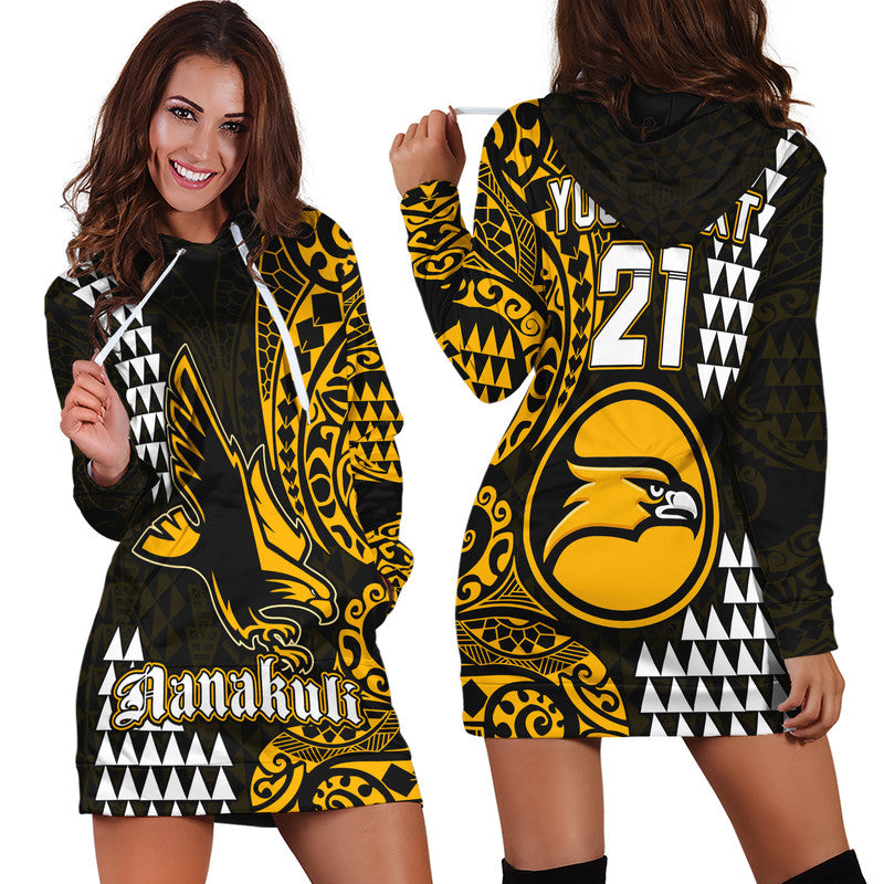 (Custom Personalised) Hawaii Nanakuli High School Hoodie Dress Tribal Kakau LT9 Yellow - Polynesian Pride