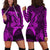 (Custom Personalised) Hawaii Hoodie Dress Shark and Turtle Mix Kakau Purple LT9 Purple - Polynesian Pride