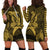 (Custom Personalised) Hawaii Hoodie Dress Shark and Turtle Mix Kakau Gold LT9 Gold - Polynesian Pride