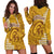 Hawaii Mililani High School Hoodie Dress Tribal Kakau LT9 Yellow - Polynesian Pride