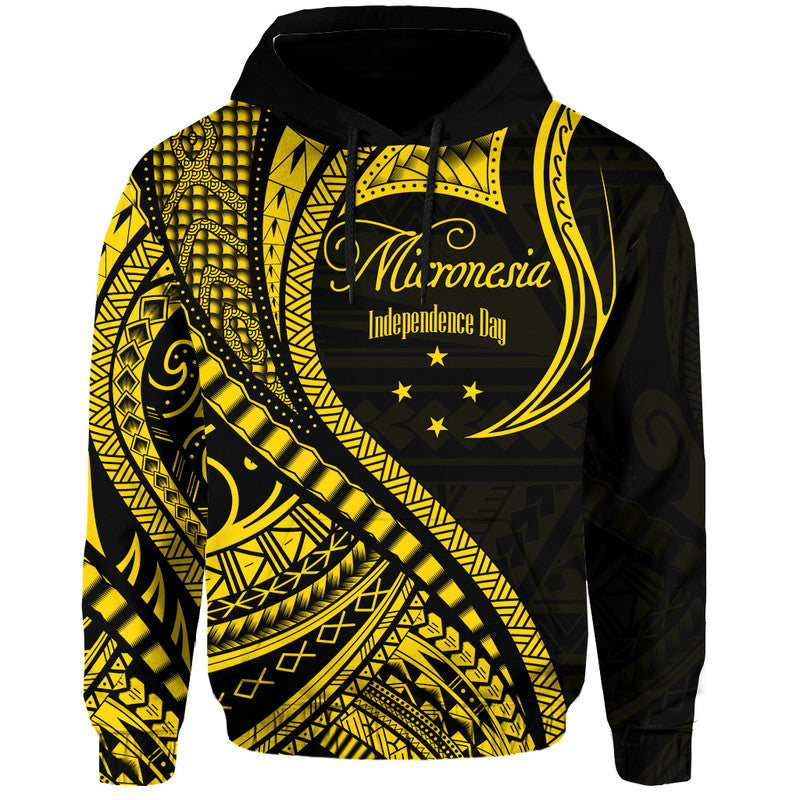 Federated States of Micronesia Independence Day Hoodie Gold Polynesian Wave Style LT9 Hoodie Gold - Polynesian Pride