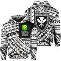 Polynesian Protect Mauna Kea Kanaka Maoli Hawaii Zip Hoodie White Quarter Style Unisex White - Polynesian Pride