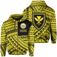 Polynesian Protect Mauna Kea Kanaka Maoli Hawaii Zip Hoodie Yellow Quarter Style Unisex Yellow - Polynesian Pride
