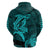 Hawaii Hoodie Shark and Turtle Mix Kakau Turquoise LT9 - Polynesian Pride