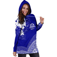 (Custom Personalize) Tonga Kolisi Kuini Salote Hoodie Dress QSC Floral Tapa LT7 - Polynesian Pride