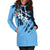 Fiji Suva Masi Pattern Personalised Hoodie Dress Claw Style LT7 Turquoise - Polynesian Pride