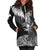 (Custom Personalized) Aotearoa Silver Fern Hoodie Dress Flying Krearea LT7 Black - Polynesian Pride