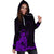 Maori Floral Pattern Hoodie Dress Hummingbird - Purple LT7 - Polynesian Pride