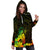 Maori Floral Pattern Hoodie Dress Hummingbird - Reggae Color LT7 - Polynesian Pride