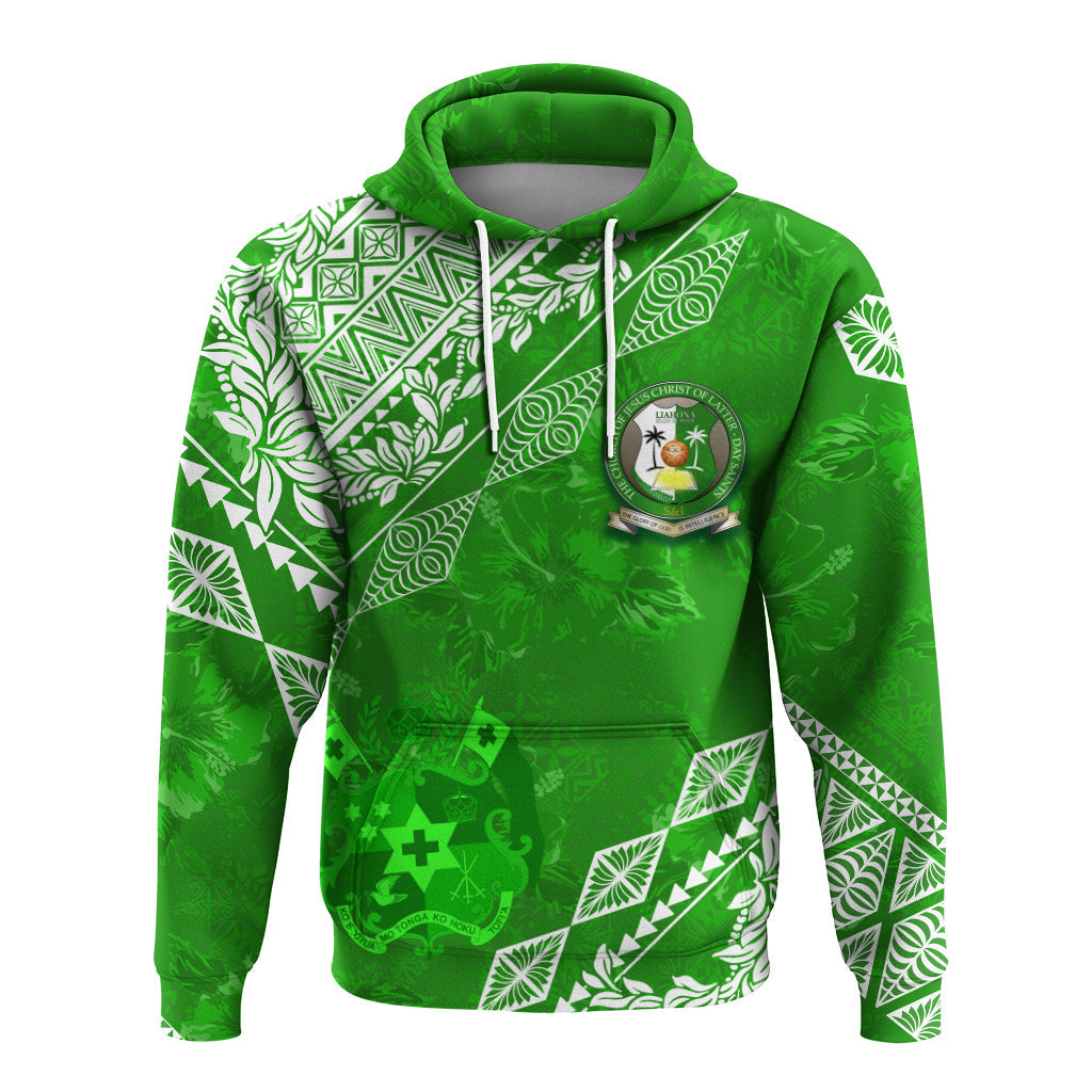 Liahona High School Tonga Hoodie Kupesi Style Ver01 LT7 Pullover Hoodie Green - Polynesian Pride