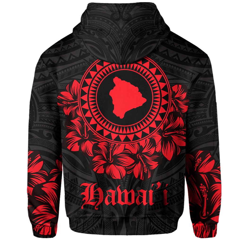 Hawaii Map Hibiscus Polynesian Hoodie Lithe Style - Polynesian Pride