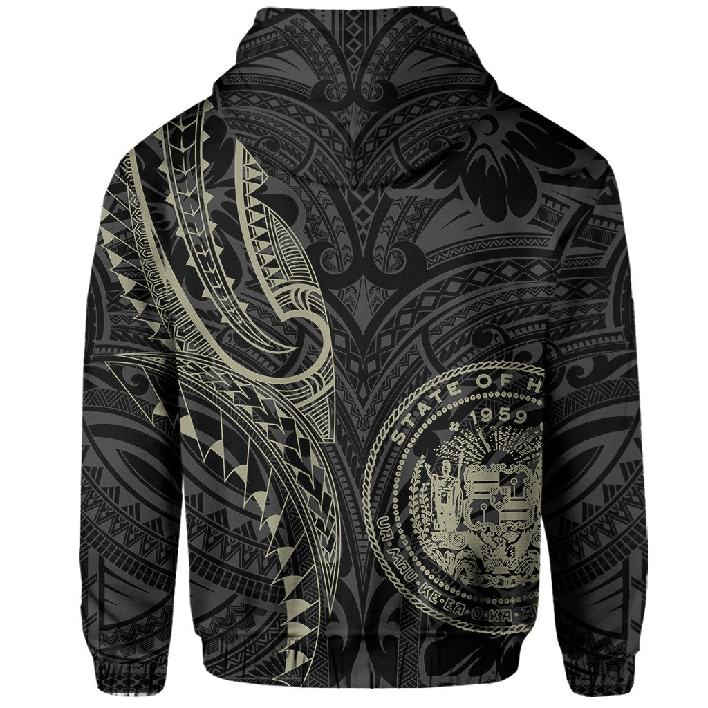 Seal of Hawaii Kanaka Polynesian Hoodie Zip Hubert AH - Polynesian Pride