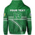 Custom Cook Islands Rugby Zip Hoodie Simple Style Green Custom Text and Number - Polynesian Pride