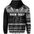 Custom Polynesian Rugby Zip Hoodie With Love Custom Text and Number - Polynesian Pride