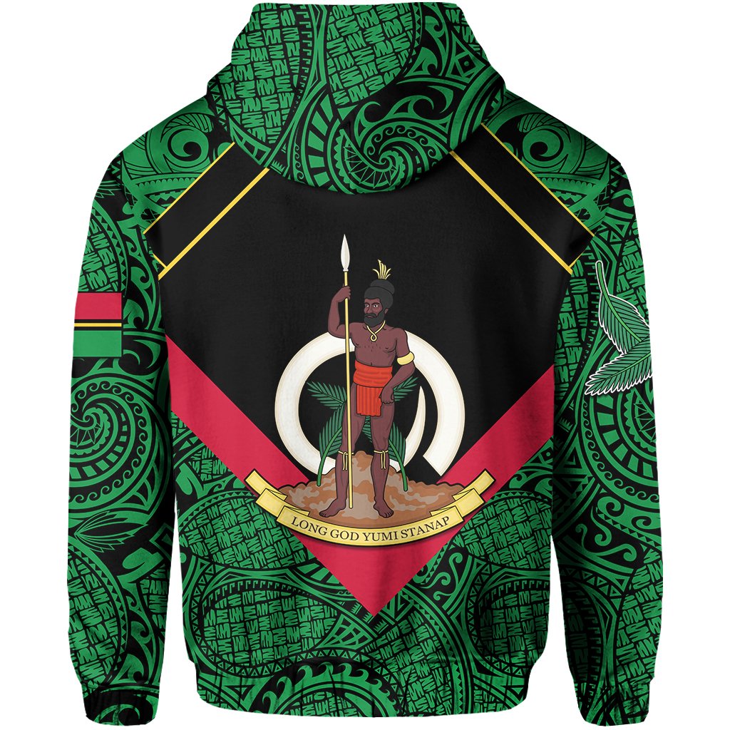 Custom Vanuatu Rugby Hoodie Flag Style - Polynesian Pride