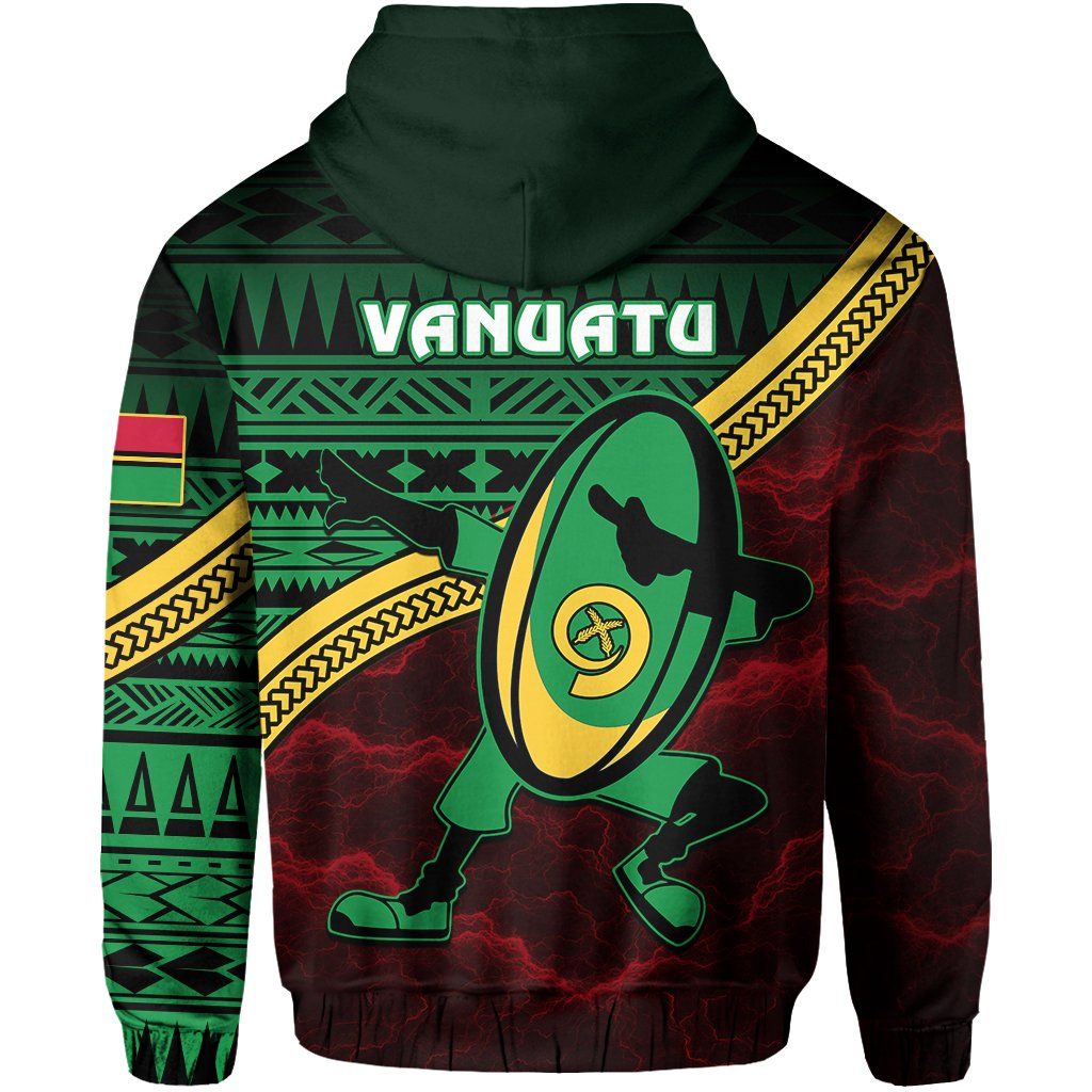 Vanuatu Rugby Zip Hoodie Dab Trend Creative - Polynesian Pride