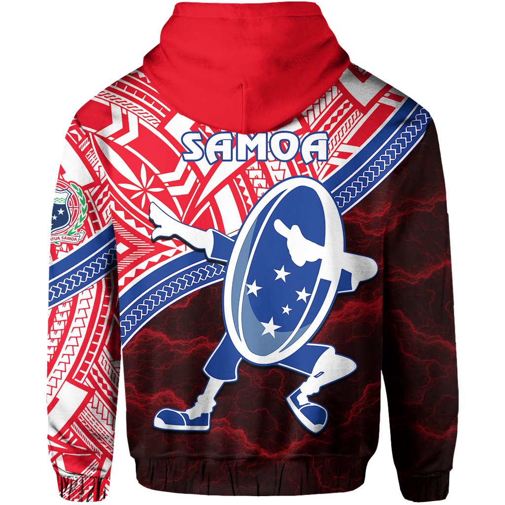 Manu Samoa Rugby Zip Hoodie Dab Trend Creative Red - Polynesian Pride