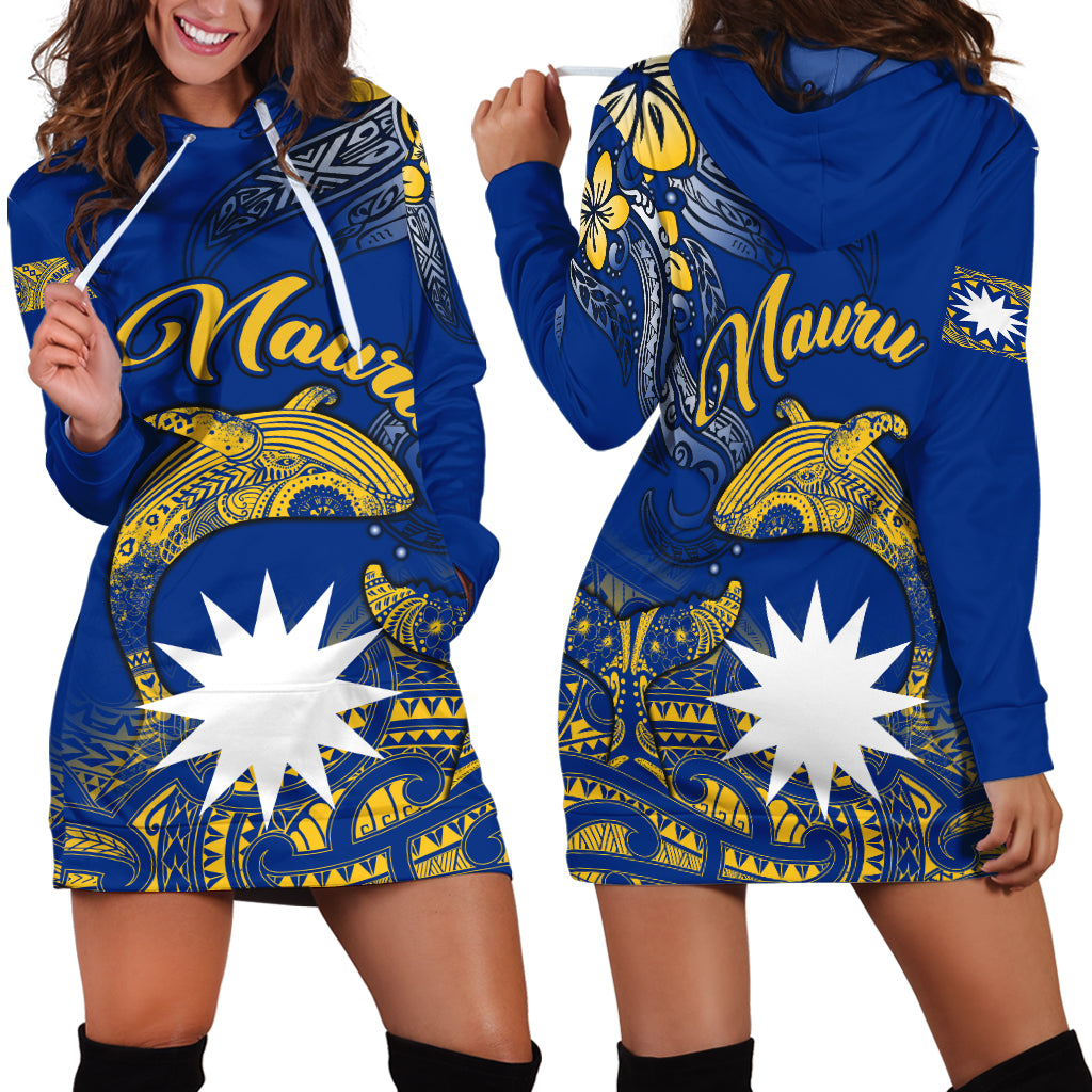 Nauru Independence - The Way Of Water Hoodie Dress - LT2 BLUE - Polynesian Pride