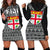 Fiji Hoodie Dress - Tapa Pattern Sport Style Black - Polynesian Pride